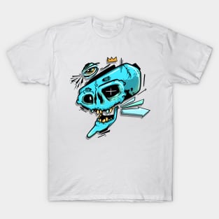 Blue Graffiti Skull T-Shirt